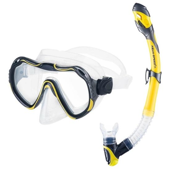 Набір маска і трубка Aqua Speed ​​JAVA + ELBA 8206 жовтий OSFM 5908217682062 | Зображення 1