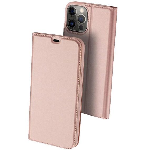 Чохол-книжка Dux Ducis з кишенею для візиток для Apple iPhone 14 Pro (6.1") Rose Gold