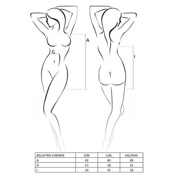 Сорочка сукня під латекс зі шнурівкою Passion BELLATRIX CHEMISE S/M, black, трусики | Зображення 2