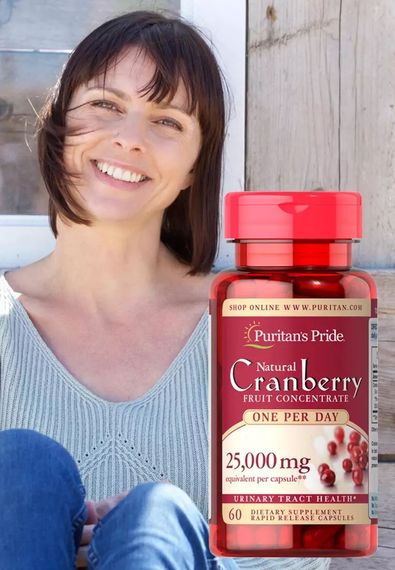 Журавлина Puritan's Pride Cranberry Fruit Concentrate 25000 mg 60 Softgels | Зображення 1