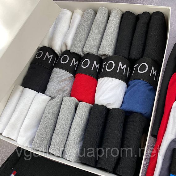 Подарунковий набір чоловічих трусів Tommy Hilfiger в коробці - ціна поштучно | Зображення 5