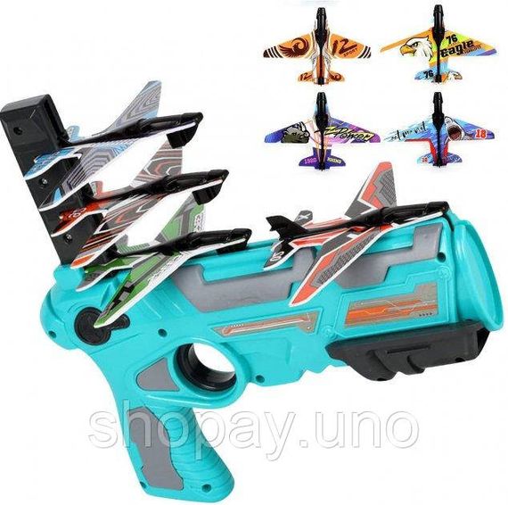 Детский игрушечный пистолет – катапульта с самолетиками Air Battle с летающими самолетами | Зображення 1