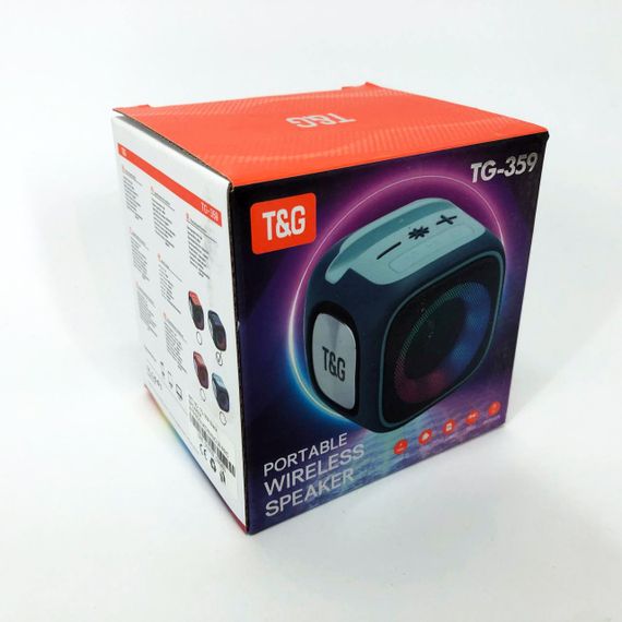 Портативна Bluetooth колонка TG359 7W з RGB підсвічуванням, гучна колонка для вечірки. Колір: чорний | Зображення 4