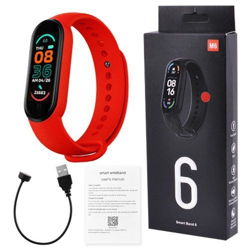 Фітнес браслет FitPro Smart Band M6 (смарт годинник, пульсоксиметр, пульс). VO-790 Колір червоний | Зображення 1