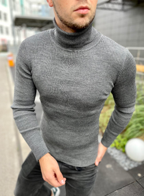 Мужской теплый вязаный гольф DS0002 рXL графит