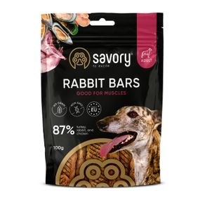 Ласощі для собак із кроликом Savory Bars With Rabbit, 100 гр
