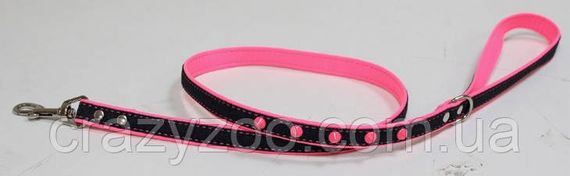 Повідець для собак Croci Fluo Jeans шкірозамінник джинс рожевий 1.6x100 см C5079948