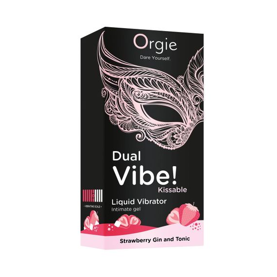 Рідкий вібратор Orgie Dual Vibe! Strawberry Gin & Tonic Kissable Liquid Vibrator, 15 мл Sex Aura | Зображення 3