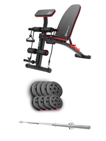 Набір Hop-Sport Premium 39кг з лавою HS-1035 та штангою