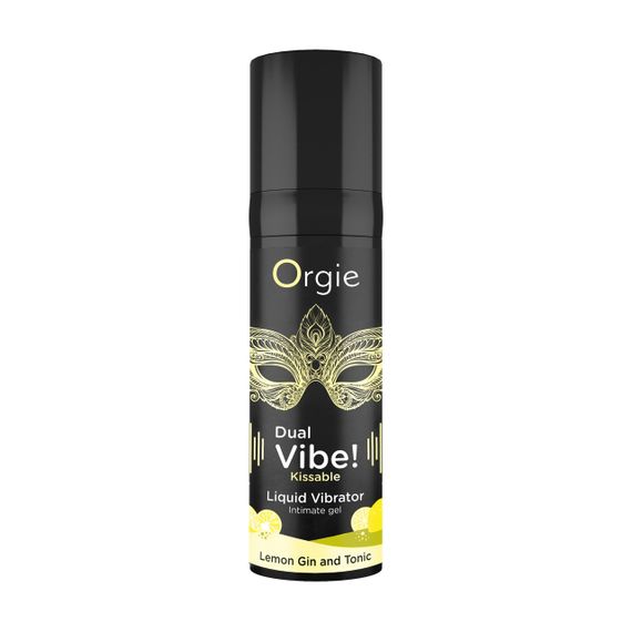 Збуджуючий гель рідкий вібратор Orgie DUAL VIBE Джин-тонік лимон 15 мл — для чутливих зон і прелюдії | Зображення 4