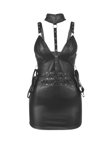 Сукня зі штучної шкіри та ремінцями на руки та шию Star Night з трусиками, чорний, М sexstyle | Зображення 8