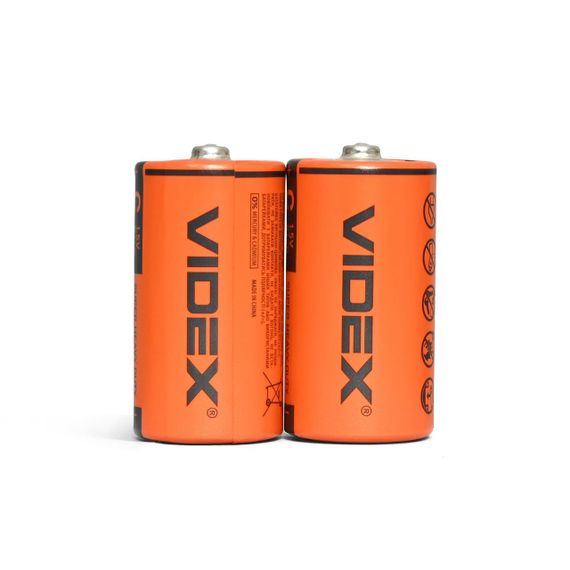 Батарейка сольова Videx R14P/C 2шт SHRINK | Зображення 1
