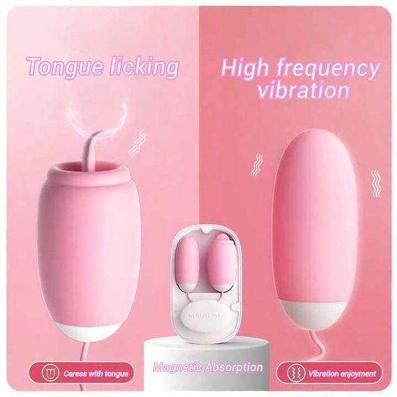Двойное виброяйцо с языком Laile Magic Box USB  20 режимов – Вибраторы | Зображення 1