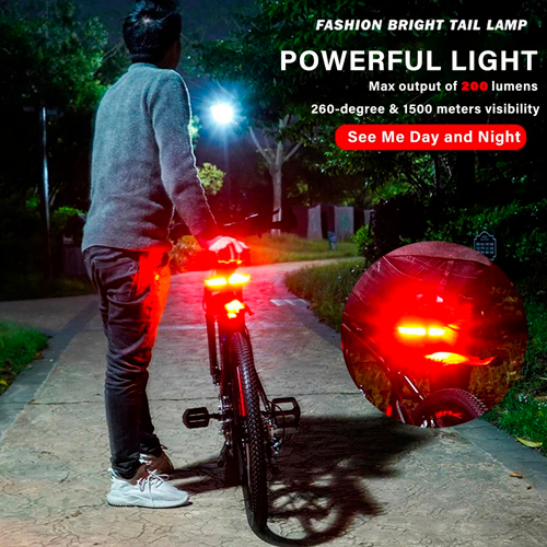 Задній габаритний велоліхтар з поворотами XA-817, дистанційний пульт, ЗП Type-C, АКБ CR2032 | Зображення 4