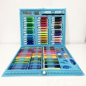 Набір для малювання рожевий 208 речей, Валіза для малювання, Дитячі набори HU-478 для малювання.