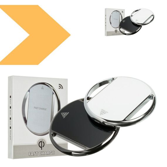 Бездротовий зарядний пристрій Fast Charger 002 чорний з хромованим кільцем (MAW-29226_231) | Зображення 1