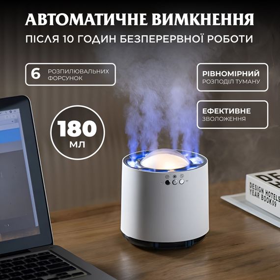 Зволожувач повітря з RGB-підсвічуванням і синхронізацією з музикою 800 мл, білий | Зображення 7