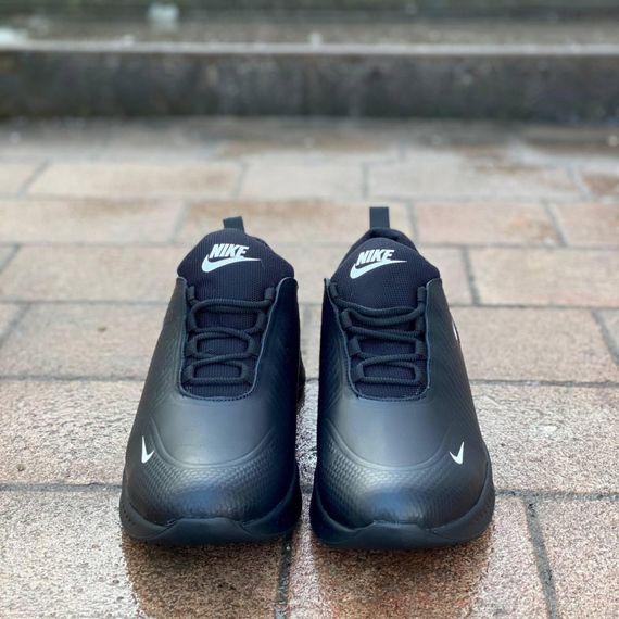 Зимові шкіряні кросівки Nike натуральне хутро чорні | Зображення 2