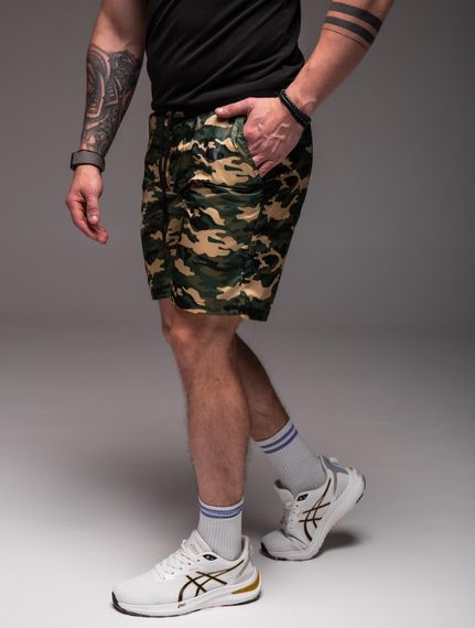 Мужские легкие шорты из плащевки внутри с сеткой RA2040, цвет каммуфляж, размер S | Зображення 2