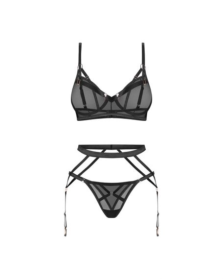 Комплект Obsessive Euridia 3-pcs set XS/S, Черный, XS/S | Зображення 1