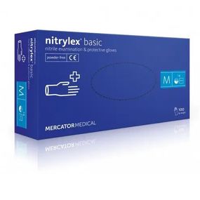 Рукавички сині (Blue) нітрилові Mercator® Nitrylex Basic Л