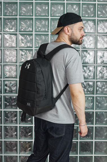 Рюкзак чорний Under Armour біле лого | Зображення 1
