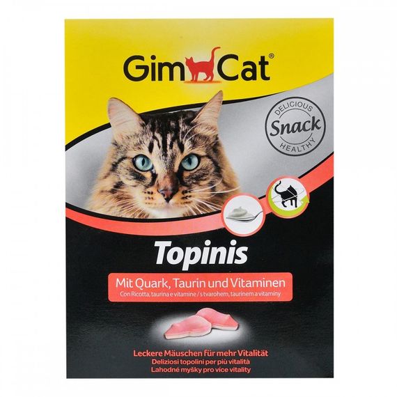 Витаминизированное лакомство GimCat Cat Topinis с сыром 220 гр