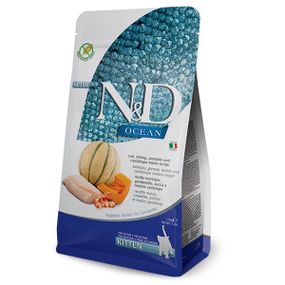 Сухий корм з тріскою для кошенят Farmina N&D Ocean Cod, Shrimp, Pumpkin & Cantaloupe Melon Kitten, 1.5 кг