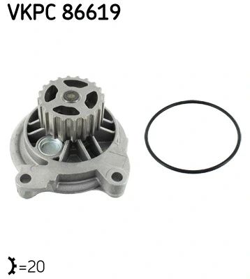 Водяной насос 100/A6/LT 28-35/LT 28-46/LT 40-55/Transporter \\2,4/2,5TDi 89, SKF (VKPC86619)- | Зображення 1