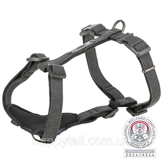Шлея Trixie CityStyle H-harness для собак бавовна XS–S 30–44 см 10 мм чорна | Зображення 4