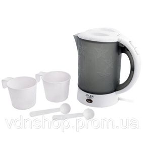 Электрочайник чайник с чашками и ложечками набор в дорогу Adler AD 1268 0.6Л 600Вт UE-92