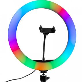 Кільцева лед-лампа для студійного освітлення Ring RGB MJ 33 33см з пультом для фото і відео