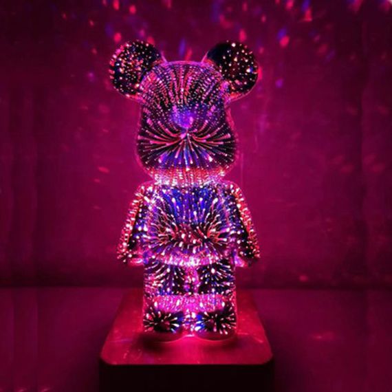 Ночник 3D Bearbrick Мишка KX197 8 кольорів, RGB+Тепле Світло (47075-KX197_407) | Зображення 5