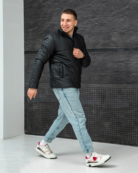 Кожанка дутая чёрный M | Зображення 3