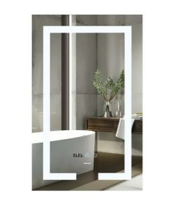 Дзеркало Mixxus HARD MR06-50x80-CASE з LED Touch, Anti-fog, димером, рег. яскравості, годинником (MI6657)