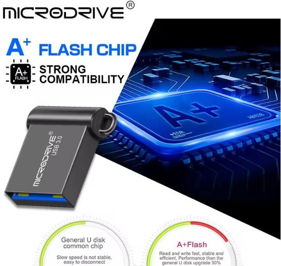 USB флешнакопичувач флешка MicroDrive брелок компактна метал 16Gb | Зображення 4
