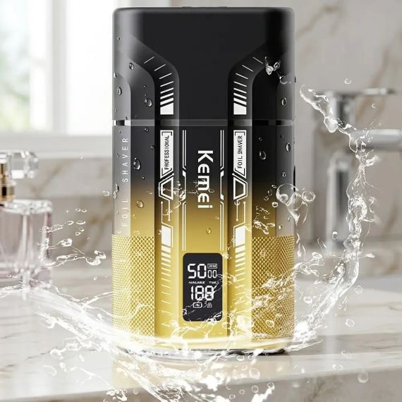 Бездротова бритва для чоловіків з UV-дезінфекцією, USB-C, Kemei KM-T418, Градієнт / Шейвер / Акумуляторна чоловіча електробритва | Зображення 4