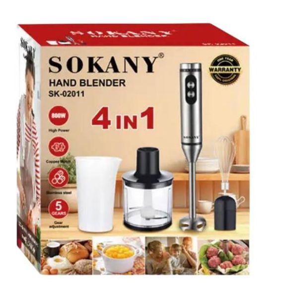 Блендер погружной 4в1 800Вт SOKANY SK-020011