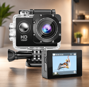 Екшн камера A7 FullHD, спортивна, вологозахист, з кріпленням 1080P MicroSD
