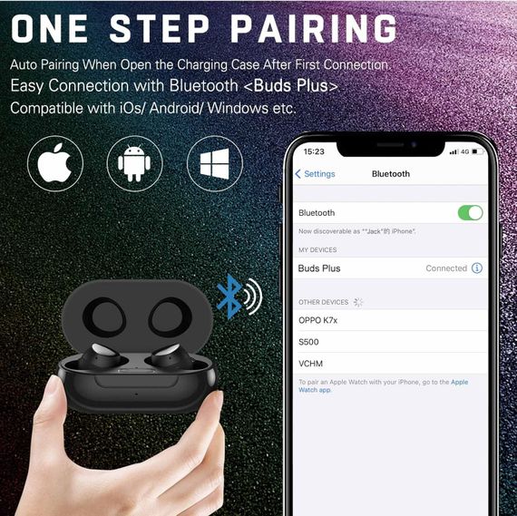 Бездротові Bluetooth-наушники MDR HBQ SE6 TWS ∙ Наушники TWS HBQ SE6 бездротові легкі кристально чистий звук | Зображення 2