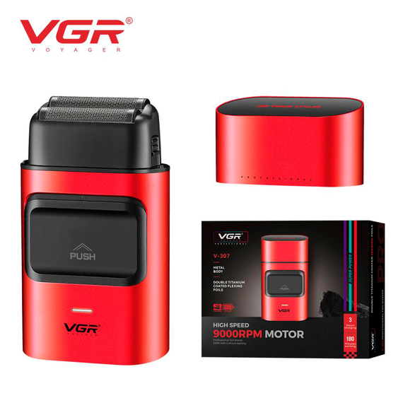 Электробритва VGR V-307 RED шейвер, двойное лезвие, 2000mAh, 9000 RPM | Зображення 1