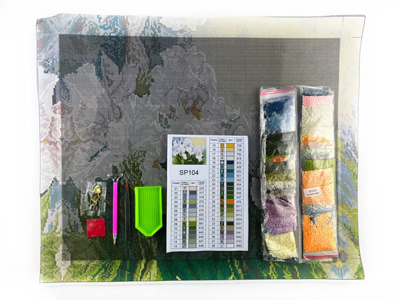 Алмазная мозаика Ирисы 40х50 см ColorArt SP104 | Зображення 2