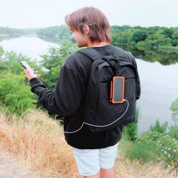 Power bank Solar Charger з ліхтарем 20000 mAh Помаранчевий