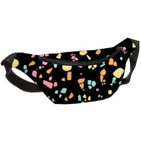 Сумка на пояс бананка Bumbag Мозаика черная 27x16 см (BB_18J022_BL_BL)