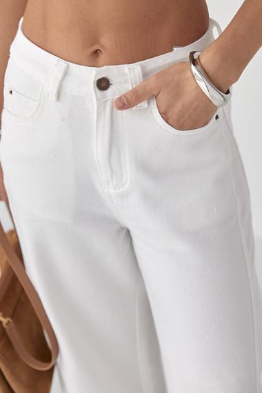 Жіночі білі джинси Palazzo - білий цвет, S (є розміри) | Зображення 3