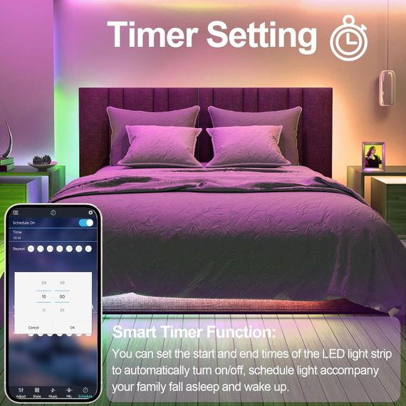 Стрічка світлодіодна 30 м, із синхронізацією під музику зміна кольору, наддовга | Зображення 5