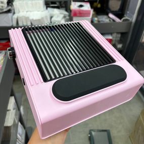Настольная маникюрная вытяжка Simei 858-1 с многоразовым HEPA фильтром, розовая
