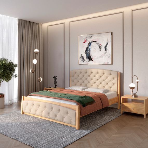 Полуторне ліжко Mebigrand Мехіко Горіх світлий/Аляска 23 120х190 см (MBG-1332)