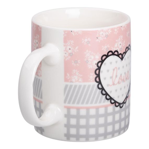 Чашка порцелянова 400 (мл) чашка для кави та чаю з написом та серцем Lugi RX-N240143GRE | Зображення 1