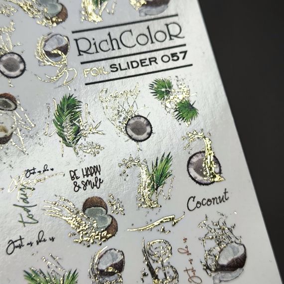 Фольгований слайдер RichColor золото 057 на водяній основі (6.5x9.5см) | Зображення 1